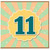 11th Birthday Card, Retro Number 11 Card