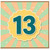 13th Birthday Card, Retro Burst Design