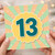 13th Birthday Card, Retro Burst Design