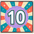 10th Birthday Card, Colourful Retro Starburst Design