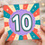 10th Birthday Card, Colourful Retro Starburst Design