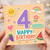4th Birthday Card, Happy Birthday Card for Age 4