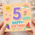 5th Birthday Card, Cute Colourful Happy Birthday Card