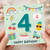 4th Birthday Card, Happy Birthday Card for Age 4