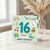 16th Birthday Card, Colourful Teen Birthday Card with Rainbow, Cake and Fun Party Icons
