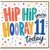 11th Birthday Card, Hip Hip Hooray You’re 11 Today Colourful Greeting Card