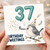 37th Birthday Card, Birthday Tweetings Bird Party Hat Balloon Numbers