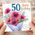 50th Birthday Card, Happy Birthday Floral Bouquet Card