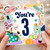 3rd Birthday Card, You're 3 Beauty Themed Card