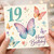 19th Birthday Card, Butterfly Happy Birthday Card