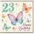 23rd Birthday Card, Butterfly Happy Birthday Card
