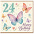 24th Birthday Card, Happy Birthday Butterfly Card