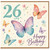26th Birthday Card, Happy 26 Today Butterfly Birthday Card