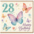 28th Birthday Card, Butterfly Birthday Card, Happy 28 Today Card