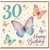 30th Birthday Card, Butterfly Happy Birthday Card for Her
