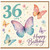 36th Birthday Card, Happy Birthday Butterfly Design