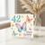 42nd Birthday Card, Butterfly Floral Happy Birthday Card