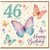 46th Birthday Card, Happy Birthday Butterfly Card