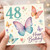 48th Birthday Card, Happy Birthday Butterfly Design