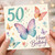 50th Birthday Card, Happy Birthday Butterfly Card
