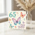 65th Birthday Card, Butterfly Floral Happy Birthday Card for Her