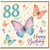 88th Birthday Card, Happy Birthday Butterfly Card