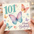 101st Birthday Card, Happy Birthday Butterfly Card for 101 Today