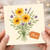 Mum Mother's Day Card - Floral Bouquet with Yellow Daisies and Lavender - Heartfelt Botanical Card for Mum