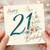 21st Birthday Card, Floral Butterfly Happy Birthday Card
