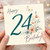 24th Birthday Card, Floral Butterfly Happy Birthday Card