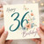 36th Birthday Card, Floral Butterfly Happy Birthday Card
