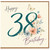 38th Birthday Card, Floral Butterfly Happy 38th Birthday Card