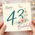 43rd Birthday Card, Floral Butterfly Happy Birthday Card