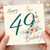 49th Birthday Card, Floral Butterfly Happy Birthday Card