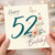 52nd Birthday Card, Happy Birthday Floral Butterfly Card
