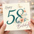 58th Birthday Card, Happy 58th Birthday Floral Card