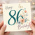 86th Birthday Card, Floral Butterfly Happy Birthday Card