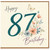87th Birthday Card, Elegant Floral Butterfly Happy 87th Birthday Card