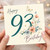 93rd Birthday Card, Happy 93rd Birthday Floral Butterfly Card