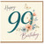 99th Birthday Card, Floral Butterfly Happy 90th Birthday Card