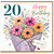 20th Birthday Card, Floral Happy Birthday Card with Bouquet and With Love Tag