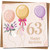 63rd Birthday Card - Balloons and Flowers Design - 145mm x 145mm Square Greeting Card - Elegant Adult Age 63, Includes Kraft Envelope