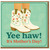 Funny Mother's Day Card for Mum - 'Yee haw! It's Mother's Day!' Western Cowgirl Boots with Flowers and Hearts - Country Theme Greeting Card