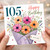 105th Birthday Card, Happy Birthday Floral Bouquet Card