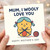 Mum, I Wooly Love You Mother’s Day Card - Cute Knitting Pun with Yarn Illustration for Mum