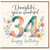 34th Birthday Card, Wonderful na Floral Birthday Card