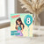 8th Birthday Card, Happy Birthday Card with Cute Girl and Number 8 Balloon