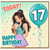 17th Birthday Card, Stylish Girl Bubble Tea Happy Birthday Card