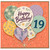 19th Birthday Card, Happy Birthday Balloon Design