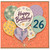 26th Birthday Card, Happy Birthday Balloon Floral Design